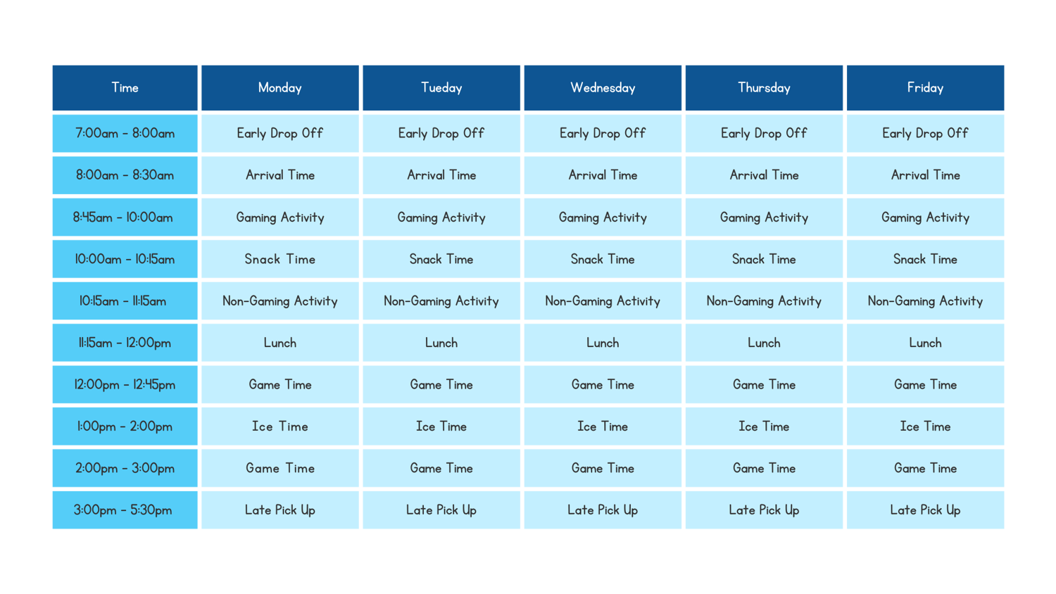 Schedule